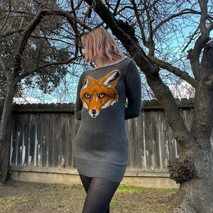 Fox sweater dress XS